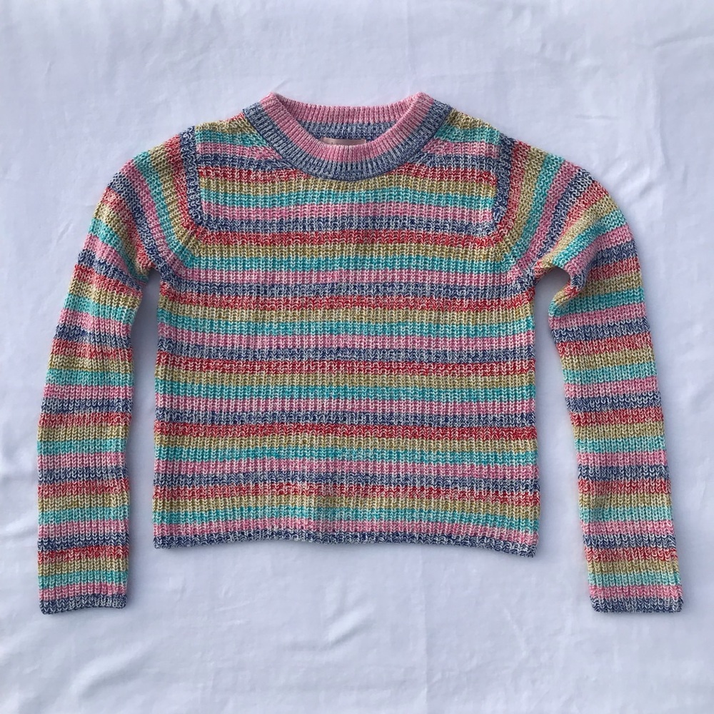 Philosophy Knit Cotton Blend Ombré Rainbow Sweater